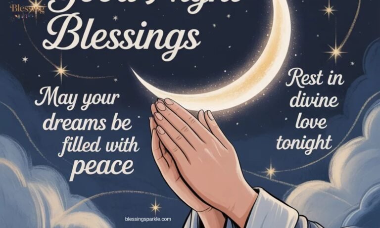 Good Night Blessings, Prayers, and Quotes for Your Soul The night is a gentle reminder to slow down and find peace. Before you sleep, a kind blessing can touch the heart in a deep way. Sending a prayer to someone you love shows how much you care. Good night quotes bring comfort and warmth to the end of a long day. They remind us that every night is a gift from above. Words of faith and hope are powerful when the world grows quiet. A simple prayer can lift the heaviness that the day may have left behind. Sweet blessings can fill your soul with joy and gratitude before you rest. Good night quotes carry love, light, and encouragement into the dark hours. Let these words wrap around your heart like a warm and peaceful blanket tonight. Good Night Blessings Images Good night blessing images are one of the most popular ways to share love and faith before sleep. A beautiful image with a short prayer or quote can touch someone's heart in a way that plain words sometimes cannot. People all over the world send these images every night to show they care. They combine beautiful visuals with powerful words of faith They are easy to share on WhatsApp, Facebook, and Instagram They make people feel loved, remembered, and appreciated They carry prayers and blessings in a simple and beautiful format They are perfect for family, friends, and anyone who needs comfort Good Night Blessings for Peace and Rest After a long and tiring day, your mind and body need real rest. Peace is not just about being quiet. It is about feeling safe, loved, and free from worry. Good night blessings for peace help you release the stress of the day and surrender everything to God before you sleep. May God grant you deep and uninterrupted sleep tonight May every anxious thought leave your mind as you close your eyes May peace fill your bedroom, your heart, and your entire home May you wake up tomorrow feeling completely refreshed and renewed May the Lord be your comfort and your rest throughout this night Beautiful Good Night Blessings There is something truly beautiful about ending the day with a kind and loving blessing. Beautiful good night blessings remind us that life is a gift and every night is a chance to rest in gratitude. These blessings are meant to warm the heart and lift the spirit before sleep. May the stars above remind you of God's endless love for you May beauty and calm surround you as you drift off to sleep May your dreams reflect the goodness that lives inside your heart May God's grace cover you like a soft and warm blanket tonight May tomorrow greet you with new beauty, new mercy, and new hope Good Night God Bless You Saying "God bless you" at the end of the day is one of the most sincere and loving things you can do for someone. It is a short prayer that carries big meaning. It tells the other person that you are thinking of them and that you are trusting God to take care of them through the night. God bless your sleep and fill your night with total peace God bless your heart and remove every worry and burden tonight God bless your home and keep your family safe until morning God bless your dreams and fill them with hope and goodness God bless your tomorrow and make it far better than today Good Night Blessings and Prayers Blessings and prayers go hand in hand at the end of a long day. A blessing speaks good things over someone while a prayer takes those good things directly to God. Together they make a powerful and loving way to close any day. Taking just a few minutes to pray and bless others before bed can change everything. Lord thank You for this day and all the lessons it carried Bless everyone I love and keep them covered through the night Fill my heart with peace and remove every trace of worry Help me rest fully so I can serve You better tomorrow Let me wake up with gratitude, strength, and renewed faith Inspirational Good Night Blessings Sometimes the day leaves you feeling tired, discouraged, or overwhelmed. Inspirational good night blessings are meant to pick you back up before you sleep. They remind you that you are stronger than your struggles and that tomorrow always brings a fresh start. You made it through today and that is something truly worth celebrating Every challenge you faced today was making you stronger for tomorrow Rest well tonight because tomorrow needs the very best version of you Let go of what went wrong and hold on to what went right today Your best chapter has not been written yet so keep going and keep faith Sweet Good Night Blessings Sweet good night blessings are full of warmth, tenderness, and genuine love. They are the kind of words that make a person smile before they close their eyes. These blessings are perfect for children, partners, parents, and close friends who mean the world to you. Wishing you the softest rest and the sweetest dreams tonight May angels watch over you and keep you safe and warm all night Sleep well knowing that you are so deeply loved and cherished Good night to one of the kindest and most wonderful souls I know May tomorrow bring you all the sweetness and joy you truly deserve Good Night Message for Her Every woman deserves to feel loved, valued, and appreciated at the end of the day. A good night message for her does not need to be long or complicated. It just needs to be sincere and come straight from the heart. These messages are perfect for wives, girlfriends, mothers, sisters, and daughters. Good night to the most beautiful and loving soul in my world May your dreams be as sweet and kind as the heart you carry You deserve every bit of peace and rest this night can offer Sleep well my love and wake up knowing how truly loved you are Thank you for everything you do and good night from the bottom of my heart Blessed Good Night Feeling blessed at the end of the day is one of the greatest gifts of a grateful heart. When you count your blessings before sleep, you train your mind to focus on what is good and right in your life. A blessed good night is not about having a perfect day. It is about finding grace in every day no matter how hard it was. You are blessed with life, love, health, and another beautiful day Count every blessing big and small as you close your eyes tonight Every breath you took today was a gift that not everyone received You are more blessed than you realize so rest with a thankful heart God's goodness followed you all day and it will follow you all night Blessed Good Night Quotes Blessed good night quotes are short but powerful words that remind us of God's goodness. They are perfect to read, share, or write in a journal before bed. These quotes carry faith, gratitude, and love in every single word "May God bless your night with deep peace and your heart with great joy" "Sleep well knowing that blessings follow you even into your sweetest dreams" "Tonight is already blessed because you are alive and deeply loved" "A heart full of gratitude always finds a way to sleep in perfect peace" "A blessed night is the best foundation for a bright and beautiful morning Good Night Blessings Quotes for Friends True friends deserve to know they are loved and appreciated every single day. A simple good night blessing quote sent to a friend can make them feel seen, valued, and cared for. Friendship is one of God's greatest gifts and it should be celebrated even at night Good night to the friend who makes every ordinary day feel extraordinary May your sleep be peaceful and your heart be full of joy tonight You are one of the greatest blessings God ever placed in my life Rest well tonight dear friend and wake up knowing how loved you truly are Thank you for being you and good night from a heart full of gratitude Good Night Message for Him A good night message for him should feel strong, loving, and genuinely encouraging. Men carry a lot through the day and a kind word at night can mean more than you know. Whether it is for a husband, boyfriend, father, or brother, these messages come straight from a loving heart. Good night to the strongest and most dependable man in my life May your sleep be deep and your rest be everything you need tonight You give so much every day and you deserve total peace tonight Sleep well and wake up tomorrow ready to take on the world again Good night and thank you for being the kind of man who never gives up Special Good Night Wishes Special good night wishes go beyond ordinary words. They carry a deeper level of love, care, and intention. These wishes are for the people in your life who are truly special and who deserve to feel it every single night before they sleep. Wishing you a night wrapped in the warmest comfort and deepest peace May every star above shine as a reminder of how special you truly are May God fill your sleep with healing, hope, happiness, and sweet rest You are one of a kind and this world is so much better because of you Wake up tomorrow knowing that you are special, loved, and completely blessed Cute Good Night Blessings Images Cute good night blessing images add a touch of fun and sweetness to your nighttime wishes. They are especially loved by children but they bring a smile to people of all ages. A cute image with a kind blessing can turn any ordinary night into something warm and memorable. They often feature soft stars, moons, teddy bears, and gentle colors They are perfect for sending to kids, friends, and family members A cute image with a sweet blessing can make anyone smile instantly They spread happiness, warmth, and love in the most delightful way They are easy to find, download, and share on any messaging app Free Good Night Blessings One of the most beautiful things about blessings is that they are completely free. You do not need money, expensive gifts, or fancy words to make someone feel loved at night. A simple and sincere good night blessing costs nothing but means absolutely everything to the person who receives it. Send a simple heartfelt text message with a short prayer or blessing Share a free good night blessing image on social media or WhatsApp Write a handwritten blessing note and leave it for someone to find Speak a blessing out loud over your children and family before bed Post an encouraging good night quote online to bless many people at once Spiritual Good Night Message Ideas Spiritual good night messages connect the heart and soul to God before sleep. They go deeper than surface level kindness. They invite God's presence into your night and remind you that you are never truly alone. Ending the day with a spiritual message is one of the healthiest habits you can build. Thank God out loud for His mercy, protection, and love through the day Ask the Holy Spirit to guard your home, your sleep, and your family Speak peace over your mind and declare faith over every fear you feel Pray for someone who is going through a hard time right before you sleep Trust God with everything that is worrying you and rest in His perfect care Psalm Good Night Bible Verse The Book of Psalms is one of the richest sources of comfort, peace, and faith in the entire Bible. Reading a Psalm before bed is one of the best ways to settle your heart and invite God's peace into your sleep. These verses have been comforting hearts for thousands of years and they still work today. "I will lie down and sleep in peace for You alone Lord make me dwell in safety." "He grants sleep to those He loves." "The Lord watches over you day and night forevermore." "Be still and know that I am God." "Even in darkness light dawns for the upright." Beautiful Good Night Blessings Beauty at night is not just about what you see. It is about what you feel inside. Beautiful good night blessings fill the soul with wonder, gratitude, and a deep sense of being loved. They remind you that even the night itself is a gift from a God who never stops caring for you. May the quiet beauty of this night bring deep peace to your soul May God's love shine over you like the brightest and most gentle star May you feel beautiful, worthy, and deeply blessed as you drift to sleep May every breath you take tonight be filled with peace and gratitude Wake up tomorrow wrapped in the fresh beauty of God's brand new mercies 1. Powerful Good Night Blessings Powerful good night blessings do more than wish someone well. They speak faith, declare victory, and release God's power over a person's night. These blessings are for those who need more than comfort. They need strength, healing, and a reminder that God is still in control of everything. I speak peace and total rest over your body and mind right now May the power of God's love surround and protect you all through the night No fear, no worry, and no darkness shall come near you as you sleep May healing flow through your body as you rest in God's faithful arms Wake up tomorrow stronger, bolder, and more blessed than you were today 2. Inspirational Good Night Blessings Inspirational blessings at night plant seeds of hope that grow into strength by morning. They remind you that your story is not over and that every new day carries new possibilities. These blessings are perfect for anyone who needs a little push of encouragement before sleep. Your best days are not behind you they are still beautifully ahead Tonight's rest is preparing you for tomorrow's most important victories Every hard thing you went through today was making you wiser and stronger Do not give up on your dreams because they are worth every sleepless night Sleep with hope in your heart and wake up with fire burning in your soul 3. Good Night Prayers Prayer is the most powerful way to end any day. It connects you directly to God and reminds you that you do not have to carry anything alone. A simple good night prayer does not need to be long or perfect. It just needs to be honest and come from a willing heart. Lord thank You for keeping me alive and safe throughout this entire day Forgive me for anything I said, thought, or did that did not honor You Watch over my family tonight and keep every one of them safe and well Give me peaceful sleep and wake me up with renewed strength tomorrow I trust You with everything Lord and I rest in Your love tonight. Amen 4. Good Night Bible Verses The Bible is full of verses that are perfect for bedtime. Reading even one verse before sleep can calm your heart, strengthen your faith, and fill you with peace. God's Word is alive and it works in your heart even while you are sleeping peacefully through the night. "Come to me all who are weary and burdened and I will give you rest." "Cast all your anxiety on Him because He cares for you deeply." "The Lord is my shepherd I shall not want for anything." "Peace I leave with you my peace I give you." "Do not be anxious about anything but in everything pray." 5. Good Night Quotes Good night quotes are simple but they carry real wisdom and warmth. They are perfect to share on social media, send to a friend, or write in your journal before you sleep. The right quote at the right time can completely change how you feel going into the night. "Every night ends and every morning brings a brand new beautiful start" "Sleep is the best gift you can give to your tired and overworked soul" "Let the stars remind you that light always follows even the darkest night" "Good night means trusting God completely with everything until morning" "Rest well tonight because the world needs a refreshed and hopeful you" 6. Good Evening Blessings Good evening blessings are for the quiet hours when the day is winding down but sleep has not yet come. They set the tone for a peaceful and grateful night. An evening blessing helps you transition from the busyness of the day to the stillness and rest of the night with grace and peace. May this evening bring calm, comfort, and joy to your tired heart May the setting sun remind you of God's faithfulness throughout today May peace settle gently into your home and heart as the evening begins May you feel grateful for today and hopeful and excited about tomorrow Good evening and may God's presence fill every corner of your beautiful home Good Night Prayers and Blessings Prayers and blessings together create the most complete and powerful nighttime offering. A prayer lifts your heart to God while a blessing speaks His goodness over the people you love. Together they make a beautiful habit that can transform the atmosphere of your home every single night. May God bless your night and fill it with His deep and perfect peace May His angels stand guard over your home and family all night long May every prayer you have prayed in faith be answered in God's perfect time Lord we thank You for today and we trust You completely with tonight Rest well knowing that God is still working all things together for your good. Good Night Prayer for Today This prayer is specifically for the day that has just ended. It is a prayer of gratitude, surrender, and trust. No matter how the day went, this prayer helps you release it all to God and close the chapter with a clean and peaceful heart before tomorrow begins fresh. Lord thank You for the gift of today even when it felt heavy and hard I surrender every mistake, every failure, and every worry from today to You Help me forgive anyone who hurt me today and forgive myself too Lord Fill me with peace tonight and let me wake up with fresh faith tomorrow I trust that You are working everything out for my good. Amen A Prayer Before Bed A bedtime prayer is one of the most powerful spiritual habits you can ever build. It invites God into your night and creates a sense of safety, peace, and trust before you sleep. Even a short prayer said sincerely can completely change the quality of your rest and the state of your heart. Dear Lord I lay every burden and worry at Your feet right now tonight Protect my sleep, fill my dreams with peace, and guard my heart and mind Watch over my loved ones and keep them safe and healthy until morning Thank You for Your mercy that is new every single morning without fail I rest in Your love tonight Lord and I trust You with everything. Amen Night Time Prayer for Peace When your mind will not stop racing, peace can feel completely out of reach. A nighttime prayer for peace is a powerful weapon against anxiety, fear, and restlessness. It invites God to do what only He can do which is bring a calm that goes beyond human understanding and logic. Lord bring stillness to every anxious and racing thought in my mind Replace every fear with faith and every worry with Your supernatural peace Help me let go of what I cannot control and trust fully in Your perfect plan Quiet the noise inside my heart and let Your gentle voice be all I hear May Your peace that surpasses all understanding guard my heart tonight. Amen Powerful Night Prayer for Family Praying for your family at night is one of the greatest and most loving acts of devotion. It covers them with God's protection, invites His blessing, and builds a shield of faith around your home. A powerful family prayer at night is a gift that keeps on giving long after everyone has fallen asleep. Lord I lift up every single member of my family to You right now tonight Protect them from harm, sickness, danger, and every form of evil tonight Bless them with peace, deep rest, good health, and joy that overflows Unite our family in love, respect, and faith that grows stronger every day Let Your grace, mercy, and favor rest upon every person in our home. Amen Free Good Night Blessings and Images Sharing free good night blessings and images is one of the easiest and most loving things you can do for someone. In a world that moves so fast, a simple blessing shared at night reminds people to slow down, breathe, and feel loved. You do not need anything special to make someone feel special tonight. Search Pinterest or Google for free good night blessing images to download Use free design apps like Canva to create your own beautiful blessing images Share free blessing quotes on Instagram, Facebook, or WhatsApp stories tonight Write your own blessing and pair it with a simple and beautiful free background Send a short voice message with a spoken blessing to make it even more personal Inspirational Good Night Blessings and Quotes Inspirational blessings and quotes at night do something truly powerful. They plant seeds of courage, hope, and faith that bloom into strength by the time morning arrives. These words are for the dreamers, the fighters, the tired souls, and the ones who need a reminder that they are not alone. "Rest well tonight because tomorrow needs the strongest and best version of you" "Your struggles today are quietly building the strength you will need tomorrow" "Tonight's darkness is simply making room for tomorrow's most glorious light" "You are closer to your breakthrough than you have ever been so do not quit" Sleep with deep faith in your heart and wake up with unstoppable fire in your soul Sweet Good Night Wishes and Blessings Sweet good night wishes and blessings are the perfect way to close any day with love and tenderness. They remind the people in your life that they are seen, cherished, and deeply appreciated. These wishes do not need to be long or complicated. They just need to be real, warm, and full of genuine love. Wishing you the warmest, most peaceful, and most restful night of your life May your sleep be deep, your dreams be sweet, and your heart be completely light You deserve every single beautiful and restful moment this night has to offer you Good night sweet and wonderful soul and may tomorrow greet you with pure joy May love, peace, and God's richest blessings follow you all through this precious night. Frequently Asked Questions What are good night blessings? Good night blessings are kind and loving words shared before sleep. They carry prayers, faith, and warm wishes to comfort the heart at the end of the day. Why should I say a prayer before bed? A bedtime prayer helps you release worry and connect with God before sleep. It brings peace to your mind and invites God's protection over your night. Can I send good night blessings to friends and family? Yes you can easily send good night blessings to anyone you love and care for. A simple message or image with a kind blessing can brighten someone's entire night. What is the best Bible verse for good night? One of the best verses is Psalm 4:8 which says God lets you sleep in total peace and safety. Another great verse is Matthew 11:28 where Jesus promises rest to all who are tired and weary. How do good night quotes help the soul? Good night quotes fill the soul with hope, gratitude, and positive thoughts before sleep. They help you let go of the day and wake up feeling refreshed and ready for tomorrow. Conclusion Good night blessings, prayers, and quotes are a beautiful gift for the soul. They help us end the day with gratitude, peace, and a heart full of faith. A simple prayer or kind word before bed can change everything about how you rest. Share these blessings with the people you love each and every night. Let your last words of the day be filled with hope, kindness, and genuine care. May God bless your sleep, guard your heart, and greet you with fresh mercy every single morning. Good Night Blessings, Prayers, and Quotes for Your Soul The night is a gentle reminder to slow down and find peace. Before you sleep, a kind blessing can touch the heart in a deep way. Sending a prayer to someone you love shows how much you care. Good night quotes bring comfort and warmth to the end of a long day. They remind us that every night is a gift from above. Words of faith and hope are powerful when the world grows quiet. A simple prayer can lift the heaviness that the day may have left behind. Sweet blessings can fill your soul with joy and gratitude before you rest. Good night quotes carry love, light, and encouragement into the dark hours. Let these words wrap around your heart like a warm and peaceful blanket tonight. Good Night Blessings Images Good night blessing images are one of the most popular ways to share love and faith before sleep. A beautiful image with a short prayer or quote can touch someone's heart in a way that plain words sometimes cannot. People all over the world send these images every night to show they care. They combine beautiful visuals with powerful words of faith They are easy to share on WhatsApp, Facebook, and Instagram They make people feel loved, remembered, and appreciated They carry prayers and blessings in a simple and beautiful format They are perfect for family, friends, and anyone who needs comfort Good Night Blessings for Peace and Rest After a long and tiring day, your mind and body need real rest. Peace is not just about being quiet. It is about feeling safe, loved, and free from worry. Good night blessings for peace help you release the stress of the day and surrender everything to God before you sleep. May God grant you deep and uninterrupted sleep tonight May every anxious thought leave your mind as you close your eyes May peace fill your bedroom, your heart, and your entire home May you wake up tomorrow feeling completely refreshed and renewed May the Lord be your comfort and your rest throughout this night Beautiful Good Night Blessings There is something truly beautiful about ending the day with a kind and loving blessing. Beautiful good night blessings remind us that life is a gift and every night is a chance to rest in gratitude. These blessings are meant to warm the heart and lift the spirit before sleep. May the stars above remind you of God's endless love for you May beauty and calm surround you as you drift off to sleep May your dreams reflect the goodness that lives inside your heart May God's grace cover you like a soft and warm blanket tonight May tomorrow greet you with new beauty, new mercy, and new hope Good Night God Bless You Saying "God bless you" at the end of the day is one of the most sincere and loving things you can do for someone. It is a short prayer that carries big meaning. It tells the other person that you are thinking of them and that you are trusting God to take care of them through the night. God bless your sleep and fill your night with total peace God bless your heart and remove every worry and burden tonight God bless your home and keep your family safe until morning God bless your dreams and fill them with hope and goodness God bless your tomorrow and make it far better than today Good Night Blessings and Prayers Blessings and prayers go hand in hand at the end of a long day. A blessing speaks good things over someone while a prayer takes those good things directly to God. Together they make a powerful and loving way to close any day. Taking just a few minutes to pray and bless others before bed can change everything. Lord thank You for this day and all the lessons it carried Bless everyone I love and keep them covered through the night Fill my heart with peace and remove every trace of worry Help me rest fully so I can serve You better tomorrow Let me wake up with gratitude, strength, and renewed faith Inspirational Good Night Blessings Sometimes the day leaves you feeling tired, discouraged, or overwhelmed. Inspirational good night blessings are meant to pick you back up before you sleep. They remind you that you are stronger than your struggles and that tomorrow always brings a fresh start. You made it through today and that is something truly worth celebrating Every challenge you faced today was making you stronger for tomorrow Rest well tonight because tomorrow needs the very best version of you Let go of what went wrong and hold on to what went right today Your best chapter has not been written yet so keep going and keep faith Sweet Good Night Blessings Sweet good night blessings are full of warmth, tenderness, and genuine love. They are the kind of words that make a person smile before they close their eyes. These blessings are perfect for children, partners, parents, and close friends who mean the world to you. Wishing you the softest rest and the sweetest dreams tonight May angels watch over you and keep you safe and warm all night Sleep well knowing that you are so deeply loved and cherished Good night to one of the kindest and most wonderful souls I know May tomorrow bring you all the sweetness and joy you truly deserve Good Night Message for Her Every woman deserves to feel loved, valued, and appreciated at the end of the day. A good night message for her does not need to be long or complicated. It just needs to be sincere and come straight from the heart. These messages are perfect for wives, girlfriends, mothers, sisters, and daughters. Good night to the most beautiful and loving soul in my world May your dreams be as sweet and kind as the heart you carry You deserve every bit of peace and rest this night can offer Sleep well my love and wake up knowing how truly loved you are Thank you for everything you do and good night from the bottom of my heart Blessed Good Night Feeling blessed at the end of the day is one of the greatest gifts of a grateful heart. When you count your blessings before sleep, you train your mind to focus on what is good and right in your life. A blessed good night is not about having a perfect day. It is about finding grace in every day no matter how hard it was. You are blessed with life, love, health, and another beautiful day Count every blessing big and small as you close your eyes tonight Every breath you took today was a gift that not everyone received You are more blessed than you realize so rest with a thankful heart God's goodness followed you all day and it will follow you all night Blessed Good Night Quotes Blessed good night quotes are short but powerful words that remind us of God's goodness. They are perfect to read, share, or write in a journal before bed. These quotes carry faith, gratitude, and love in every single word "May God bless your night with deep peace and your heart with great joy" "Sleep well knowing that blessings follow you even into your sweetest dreams" "Tonight is already blessed because you are alive and deeply loved" "A heart full of gratitude always finds a way to sleep in perfect peace" "A blessed night is the best foundation for a bright and beautiful morning Good Night Blessings Quotes for Friends True friends deserve to know they are loved and appreciated every single day. A simple good night blessing quote sent to a friend can make them feel seen, valued, and cared for. Friendship is one of God's greatest gifts and it should be celebrated even at night Good night to the friend who makes every ordinary day feel extraordinary May your sleep be peaceful and your heart be full of joy tonight You are one of the greatest blessings God ever placed in my life Rest well tonight dear friend and wake up knowing how loved you truly are Thank you for being you and good night from a heart full of gratitude Good Night Message for Him A good night message for him should feel strong, loving, and genuinely encouraging. Men carry a lot through the day and a kind word at night can mean more than you know. Whether it is for a husband, boyfriend, father, or brother, these messages come straight from a loving heart. Good night to the strongest and most dependable man in my life May your sleep be deep and your rest be everything you need tonight You give so much every day and you deserve total peace tonight Sleep well and wake up tomorrow ready to take on the world again Good night and thank you for being the kind of man who never gives up Special Good Night Wishes Special good night wishes go beyond ordinary words. They carry a deeper level of love, care, and intention. These wishes are for the people in your life who are truly special and who deserve to feel it every single night before they sleep. Wishing you a night wrapped in the warmest comfort and deepest peace May every star above shine as a reminder of how special you truly are May God fill your sleep with healing, hope, happiness, and sweet rest You are one of a kind and this world is so much better because of you Wake up tomorrow knowing that you are special, loved, and completely blessed Cute Good Night Blessings Images Cute good night blessing images add a touch of fun and sweetness to your nighttime wishes. They are especially loved by children but they bring a smile to people of all ages. A cute image with a kind blessing can turn any ordinary night into something warm and memorable. They often feature soft stars, moons, teddy bears, and gentle colors They are perfect for sending to kids, friends, and family members A cute image with a sweet blessing can make anyone smile instantly They spread happiness, warmth, and love in the most delightful way They are easy to find, download, and share on any messaging app Free Good Night Blessings One of the most beautiful things about blessings is that they are completely free. You do not need money, expensive gifts, or fancy words to make someone feel loved at night. A simple and sincere good night blessing costs nothing but means absolutely everything to the person who receives it. Send a simple heartfelt text message with a short prayer or blessing Share a free good night blessing image on social media or WhatsApp Write a handwritten blessing note and leave it for someone to find Speak a blessing out loud over your children and family before bed Post an encouraging good night quote online to bless many people at once Spiritual Good Night Message Ideas Spiritual good night messages connect the heart and soul to God before sleep. They go deeper than surface level kindness. They invite God's presence into your night and remind you that you are never truly alone. Ending the day with a spiritual message is one of the healthiest habits you can build. Thank God out loud for His mercy, protection, and love through the day Ask the Holy Spirit to guard your home, your sleep, and your family Speak peace over your mind and declare faith over every fear you feel Pray for someone who is going through a hard time right before you sleep Trust God with everything that is worrying you and rest in His perfect care Psalm Good Night Bible Verse The Book of Psalms is one of the richest sources of comfort, peace, and faith in the entire Bible. Reading a Psalm before bed is one of the best ways to settle your heart and invite God's peace into your sleep. These verses have been comforting hearts for thousands of years and they still work today. "I will lie down and sleep in peace for You alone Lord make me dwell in safety." "He grants sleep to those He loves." "The Lord watches over you day and night forevermore." "Be still and know that I am God." "Even in darkness light dawns for the upright." Beautiful Good Night Blessings Beauty at night is not just about what you see. It is about what you feel inside. Beautiful good night blessings fill the soul with wonder, gratitude, and a deep sense of being loved. They remind you that even the night itself is a gift from a God who never stops caring for you. May the quiet beauty of this night bring deep peace to your soul May God's love shine over you like the brightest and most gentle star May you feel beautiful, worthy, and deeply blessed as you drift to sleep May every breath you take tonight be filled with peace and gratitude Wake up tomorrow wrapped in the fresh beauty of God's brand new mercies 1. Powerful Good Night Blessings Powerful good night blessings do more than wish someone well. They speak faith, declare victory, and release God's power over a person's night. These blessings are for those who need more than comfort. They need strength, healing, and a reminder that God is still in control of everything. I speak peace and total rest over your body and mind right now May the power of God's love surround and protect you all through the night No fear, no worry, and no darkness shall come near you as you sleep May healing flow through your body as you rest in God's faithful arms Wake up tomorrow stronger, bolder, and more blessed than you were today 2. Inspirational Good Night Blessings Inspirational blessings at night plant seeds of hope that grow into strength by morning. They remind you that your story is not over and that every new day carries new possibilities. These blessings are perfect for anyone who needs a little push of encouragement before sleep. Your best days are not behind you they are still beautifully ahead Tonight's rest is preparing you for tomorrow's most important victories Every hard thing you went through today was making you wiser and stronger Do not give up on your dreams because they are worth every sleepless night Sleep with hope in your heart and wake up with fire burning in your soul 3. Good Night Prayers Prayer is the most powerful way to end any day. It connects you directly to God and reminds you that you do not have to carry anything alone. A simple good night prayer does not need to be long or perfect. It just needs to be honest and come from a willing heart. Lord thank You for keeping me alive and safe throughout this entire day Forgive me for anything I said, thought, or did that did not honor You Watch over my family tonight and keep every one of them safe and well Give me peaceful sleep and wake me up with renewed strength tomorrow I trust You with everything Lord and I rest in Your love tonight. Amen 4. Good Night Bible Verses The Bible is full of verses that are perfect for bedtime. Reading even one verse before sleep can calm your heart, strengthen your faith, and fill you with peace. God's Word is alive and it works in your heart even while you are sleeping peacefully through the night. "Come to me all who are weary and burdened and I will give you rest." "Cast all your anxiety on Him because He cares for you deeply." "The Lord is my shepherd I shall not want for anything." "Peace I leave with you my peace I give you." "Do not be anxious about anything but in everything pray." 5. Good Night Quotes Good night quotes are simple but they carry real wisdom and warmth. They are perfect to share on social media, send to a friend, or write in your journal before you sleep. The right quote at the right time can completely change how you feel going into the night. "Every night ends and every morning brings a brand new beautiful start" "Sleep is the best gift you can give to your tired and overworked soul" "Let the stars remind you that light always follows even the darkest night" "Good night means trusting God completely with everything until morning" "Rest well tonight because the world needs a refreshed and hopeful you" 6. Good Evening Blessings Good evening blessings are for the quiet hours when the day is winding down but sleep has not yet come. They set the tone for a peaceful and grateful night. An evening blessing helps you transition from the busyness of the day to the stillness and rest of the night with grace and peace. May this evening bring calm, comfort, and joy to your tired heart May the setting sun remind you of God's faithfulness throughout today May peace settle gently into your home and heart as the evening begins May you feel grateful for today and hopeful and excited about tomorrow Good evening and may God's presence fill every corner of your beautiful home Good Night Prayers and Blessings Prayers and blessings together create the most complete and powerful nighttime offering. A prayer lifts your heart to God while a blessing speaks His goodness over the people you love. Together they make a beautiful habit that can transform the atmosphere of your home every single night. May God bless your night and fill it with His deep and perfect peace May His angels stand guard over your home and family all night long May every prayer you have prayed in faith be answered in God's perfect time Lord we thank You for today and we trust You completely with tonight Rest well knowing that God is still working all things together for your good. Good Night Prayer for Today This prayer is specifically for the day that has just ended. It is a prayer of gratitude, surrender, and trust. No matter how the day went, this prayer helps you release it all to God and close the chapter with a clean and peaceful heart before tomorrow begins fresh. Lord thank You for the gift of today even when it felt heavy and hard I surrender every mistake, every failure, and every worry from today to You Help me forgive anyone who hurt me today and forgive myself too Lord Fill me with peace tonight and let me wake up with fresh faith tomorrow I trust that You are working everything out for my good. Amen A Prayer Before Bed A bedtime prayer is one of the most powerful spiritual habits you can ever build. It invites God into your night and creates a sense of safety, peace, and trust before you sleep. Even a short prayer said sincerely can completely change the quality of your rest and the state of your heart. Dear Lord I lay every burden and worry at Your feet right now tonight Protect my sleep, fill my dreams with peace, and guard my heart and mind Watch over my loved ones and keep them safe and healthy until morning Thank You for Your mercy that is new every single morning without fail I rest in Your love tonight Lord and I trust You with everything. Amen Night Time Prayer for Peace When your mind will not stop racing, peace can feel completely out of reach. A nighttime prayer for peace is a powerful weapon against anxiety, fear, and restlessness. It invites God to do what only He can do which is bring a calm that goes beyond human understanding and logic. Lord bring stillness to every anxious and racing thought in my mind Replace every fear with faith and every worry with Your supernatural peace Help me let go of what I cannot control and trust fully in Your perfect plan Quiet the noise inside my heart and let Your gentle voice be all I hear May Your peace that surpasses all understanding guard my heart tonight. Amen Powerful Night Prayer for Family Praying for your family at night is one of the greatest and most loving acts of devotion. It covers them with God's protection, invites His blessing, and builds a shield of faith around your home. A powerful family prayer at night is a gift that keeps on giving long after everyone has fallen asleep. Lord I lift up every single member of my family to You right now tonight Protect them from harm, sickness, danger, and every form of evil tonight Bless them with peace, deep rest, good health, and joy that overflows Unite our family in love, respect, and faith that grows stronger every day Let Your grace, mercy, and favor rest upon every person in our home. Amen Free Good Night Blessings and Images Sharing free good night blessings and images is one of the easiest and most loving things you can do for someone. In a world that moves so fast, a simple blessing shared at night reminds people to slow down, breathe, and feel loved. You do not need anything special to make someone feel special tonight. Search Pinterest or Google for free good night blessing images to download Use free design apps like Canva to create your own beautiful blessing images Share free blessing quotes on Instagram, Facebook, or WhatsApp stories tonight Write your own blessing and pair it with a simple and beautiful free background Send a short voice message with a spoken blessing to make it even more personal Inspirational Good Night Blessings and Quotes Inspirational blessings and quotes at night do something truly powerful. They plant seeds of courage, hope, and faith that bloom into strength by the time morning arrives. These words are for the dreamers, the fighters, the tired souls, and the ones who need a reminder that they are not alone. "Rest well tonight because tomorrow needs the strongest and best version of you" "Your struggles today are quietly building the strength you will need tomorrow" "Tonight's darkness is simply making room for tomorrow's most glorious light" "You are closer to your breakthrough than you have ever been so do not quit" Sleep with deep faith in your heart and wake up with unstoppable fire in your soul Sweet Good Night Wishes and Blessings Sweet good night wishes and blessings are the perfect way to close any day with love and tenderness. They remind the people in your life that they are seen, cherished, and deeply appreciated. These wishes do not need to be long or complicated. They just need to be real, warm, and full of genuine love. Wishing you the warmest, most peaceful, and most restful night of your life May your sleep be deep, your dreams be sweet, and your heart be completely light You deserve every single beautiful and restful moment this night has to offer you Good night sweet and wonderful soul and may tomorrow greet you with pure joy May love, peace, and God's richest blessings follow you all through this precious night. Frequently Asked Questions What are good night blessings? Good night blessings are kind and loving words shared before sleep. They carry prayers, faith, and warm wishes to comfort the heart at the end of the day. Why should I say a prayer before bed? A bedtime prayer helps you release worry and connect with God before sleep. It brings peace to your mind and invites God's protection over your night. Can I send good night blessings to friends and family? Yes you can easily send good night blessings to anyone you love and care for. A simple message or image with a kind blessing can brighten someone's entire night. What is the best Bible verse for good night? One of the best verses is Psalm 4:8 which says God lets you sleep in total peace and safety. Another great verse is Matthew 11:28 where Jesus promises rest to all who are tired and weary. How do good night quotes help the soul? Good night quotes fill the soul with hope, gratitude, and positive thoughts before sleep. They help you let go of the day and wake up feeling refreshed and ready for tomorrow. Conclusion Good night blessings, prayers, and quotes are a beautiful gift for the soul. They help us end the day with gratitude, peace, and a heart full of faith. A simple prayer or kind word before bed can change everything about how you rest. Share these blessings with the people you love each and every night. Let your last words of the day be filled with hope, kindness, and genuine care. May God bless your sleep, guard your heart, and greet you with fresh mercy every single morning. Good Night Blessings, Prayers, and Quotes for Your Soul