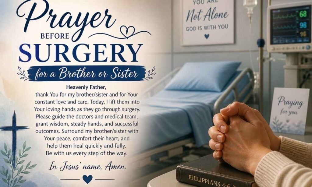 Prayer Before Surgery for a Brother or Sister